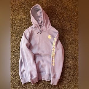 Carhartt Lavender Hoodie with Yellow Logo